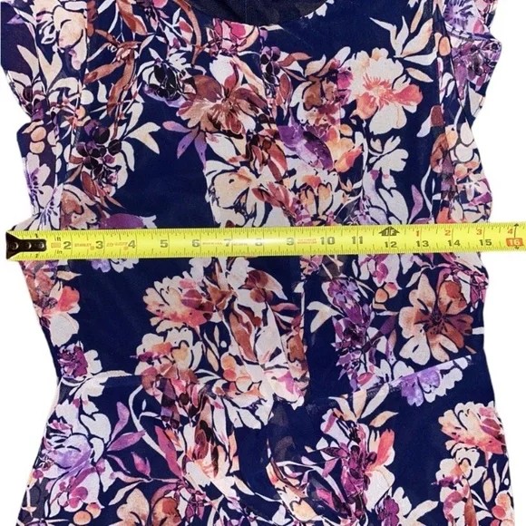 Collective Concepts S NWOT soft light airy floral Flutter Sleeve Sundress, lined - Picture 9 of 11